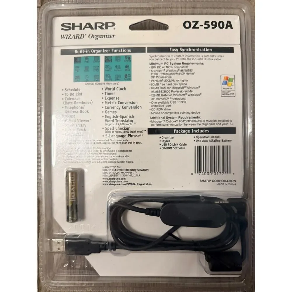 NEW Sharp Wizard OZ-590A Electronic Organizer-8MB, Backlit Touch Screen, PC Sync